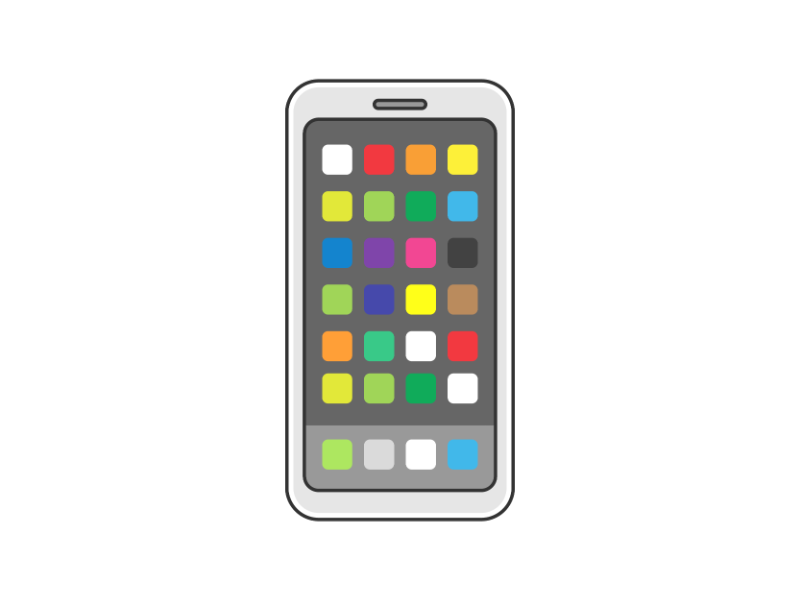スマートフォンのアプリ一覧画面の無料イラスト イラストセンター