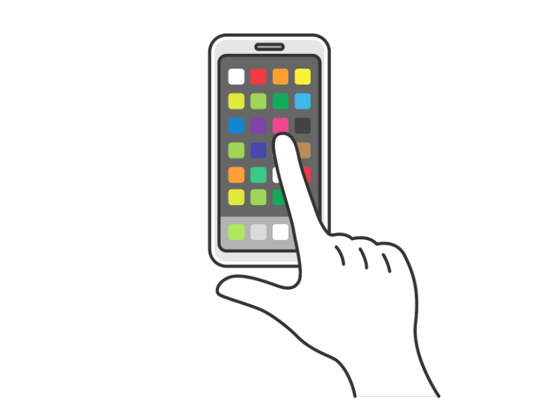 人差し指でスマートフォンを操作するの無料イラスト イラストセンター
