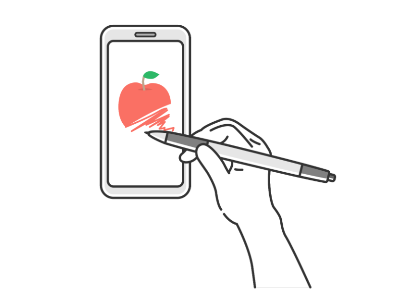 スマートフォンでタッチペンを使って絵をかくの無料イラスト イラストセンター