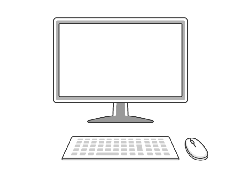 デスクトップパソコンとキーボードの無料イラスト イラストセンター