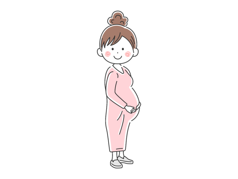 妊娠している女性（妊婦）の透過PNGイラスト