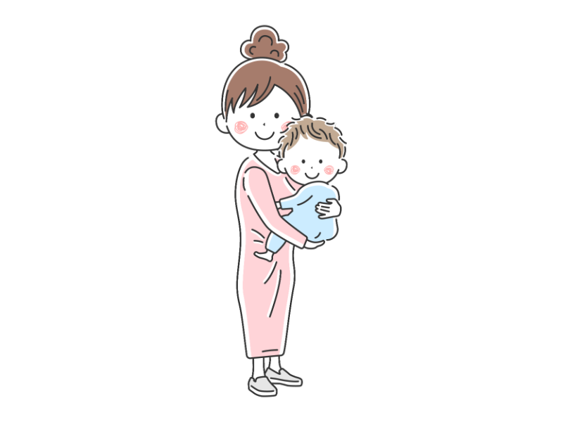 赤ちゃんを抱っこするお母さんの無料イラスト イラストセンター