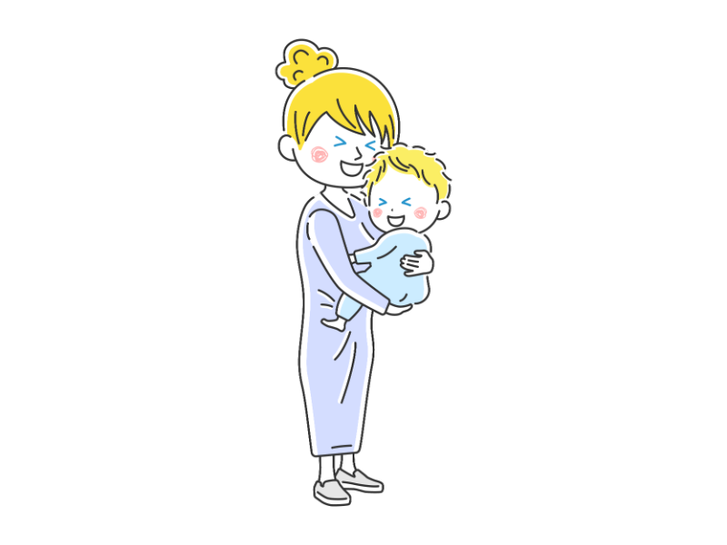 赤ちゃんを抱っこする白人のお母さんの無料イラスト イラストセンター