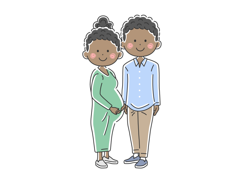 夫と妊婦の妻 黒人の夫婦 の無料イラスト イラストセンター