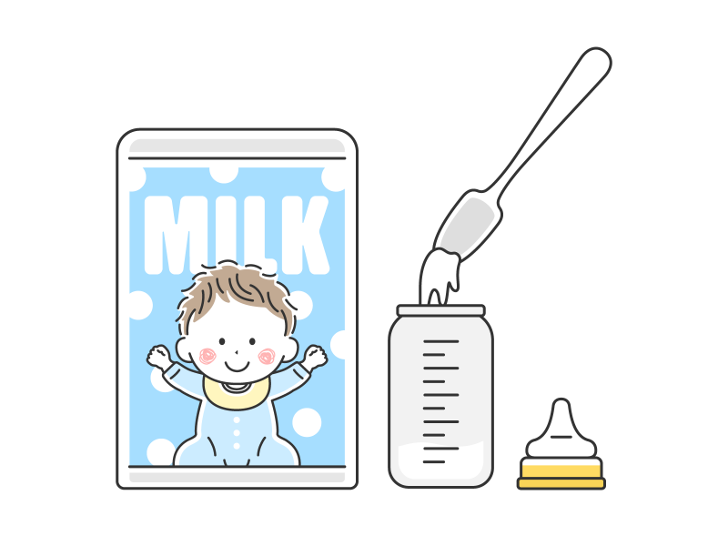ミルクを作るの透過PNGイラスト