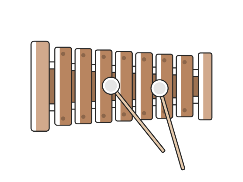 木琴の楽器の透過PNGイラスト