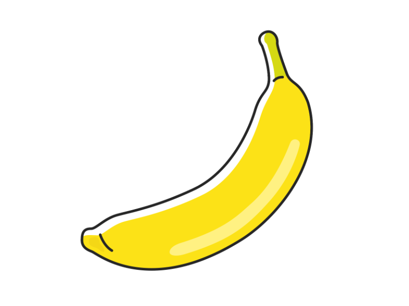 バナナの透過PNGイラスト