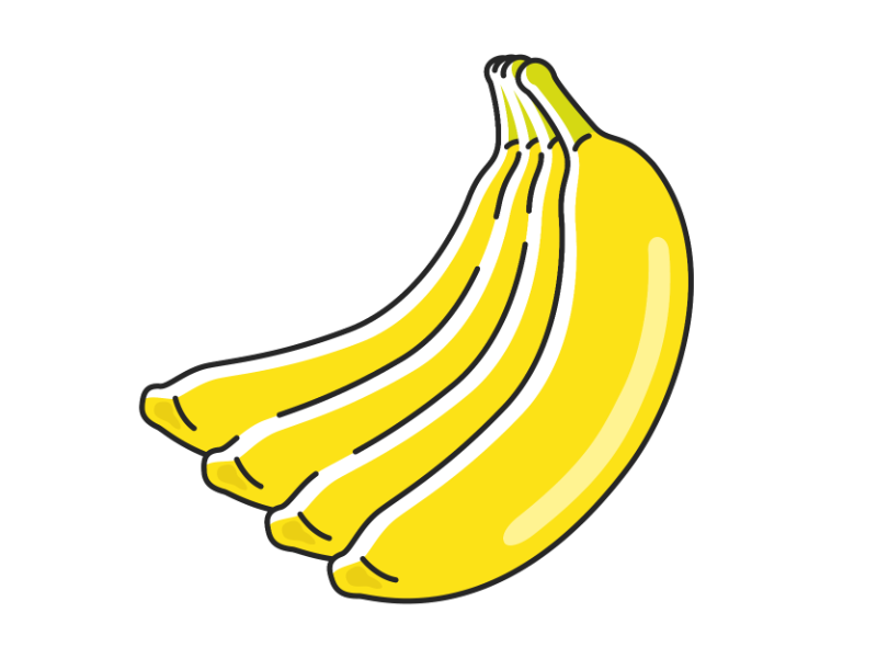 バナナの透過PNGイラスト
