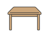 木製のテーブルの無料イラスト