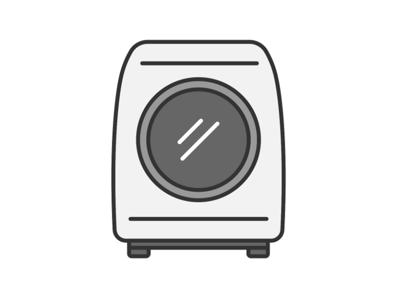 ドラム式洗濯機の透過PNGイラスト