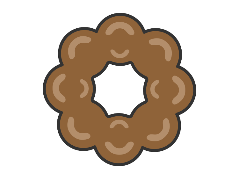 チョコレートのドーナツの透過PNGイラスト
