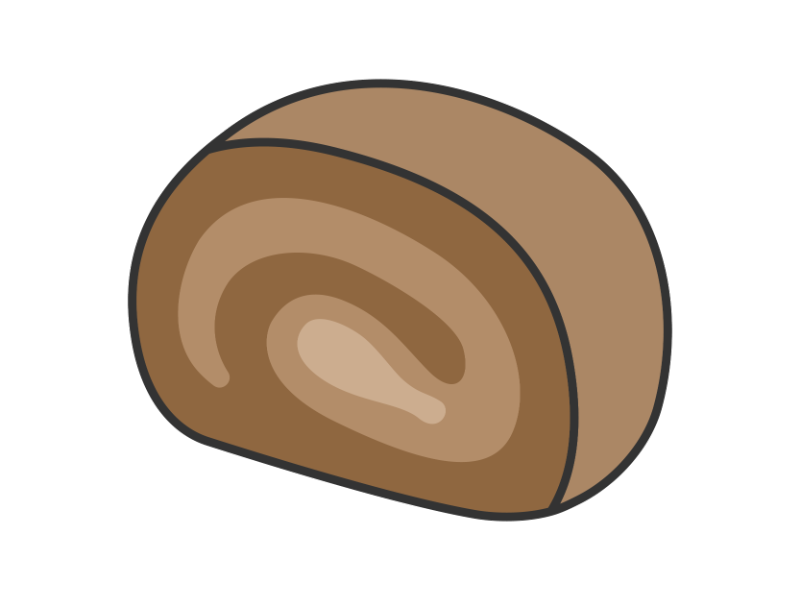 Free illustration of chocolate roll cake