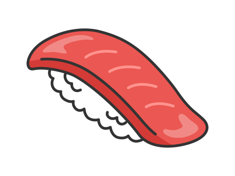 マグロの赤身の握り寿司の透過PNGイラスト