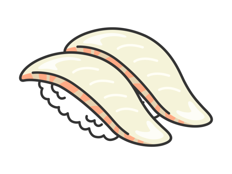 鯛の握り寿司の透過PNGイラスト