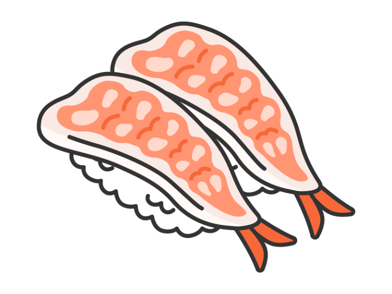 海老の握り寿司の透過PNGイラスト