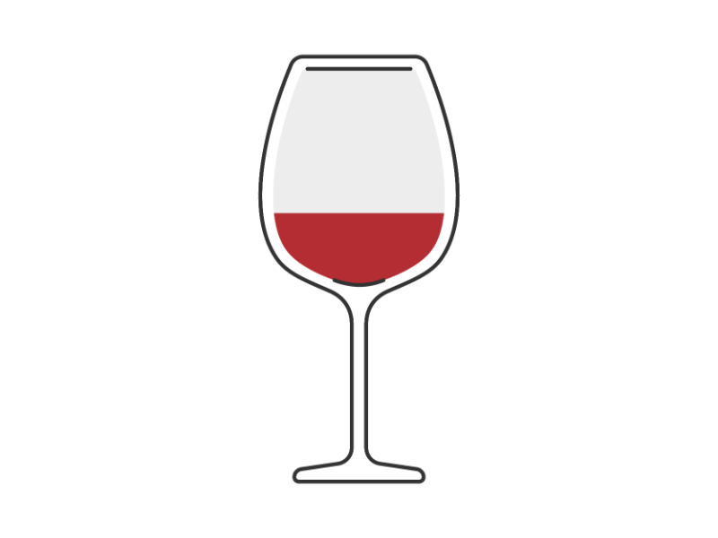 グラスに入った赤ワインの透過PNGイラスト