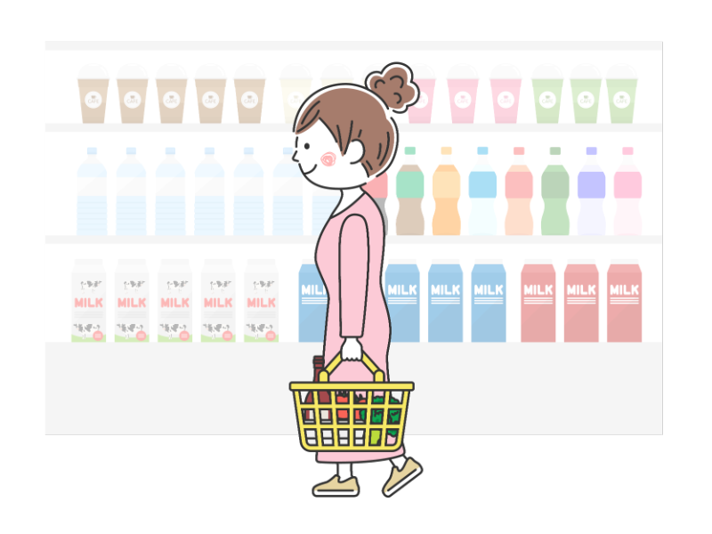 スーパーで買い物をする女性の無料イラスト イラストセンター