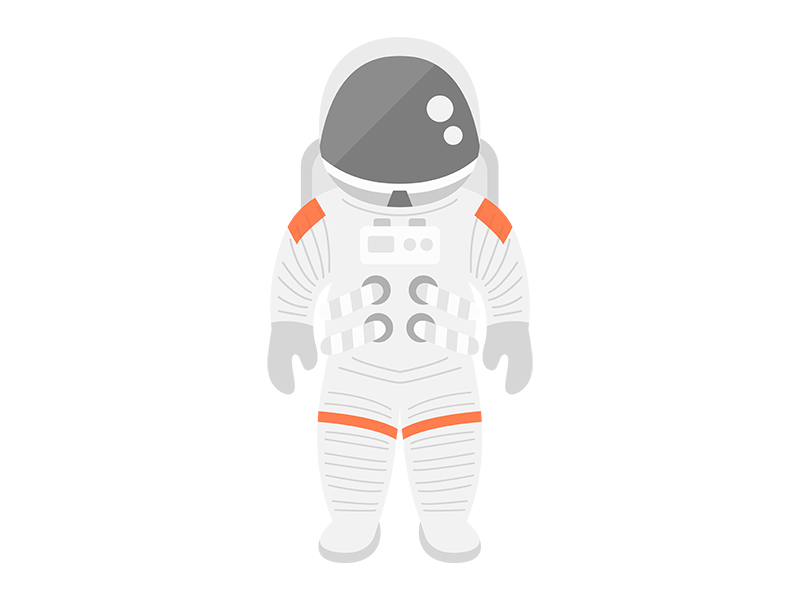 宇宙服を着た宇宙飛行士の透過PNGイラスト