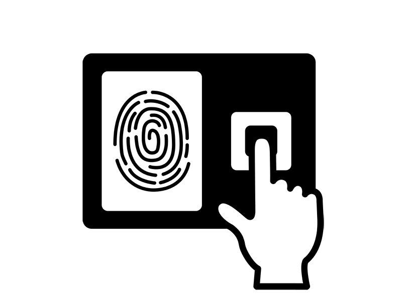 指紋認証でセキュリティを解除するの透過PNGイラスト