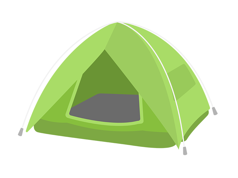キャンプ用テントの透過PNGイラスト
