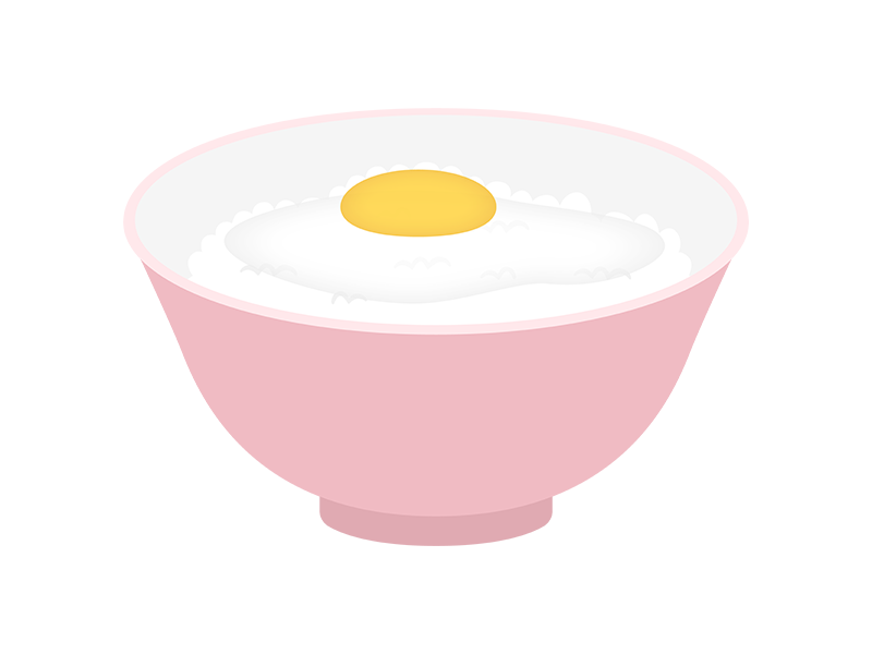 卵かけご飯の透過PNGイラスト