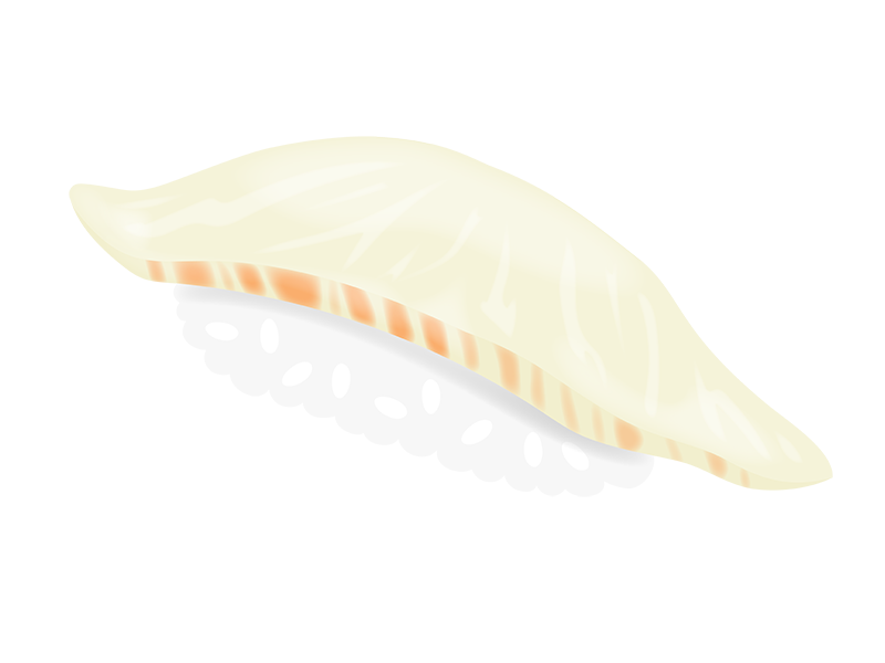 鯛の寿司（一貫）の透過PNGイラスト