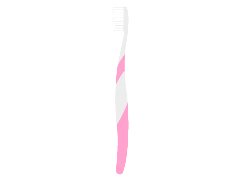 ピンク色の歯ブラシの透過PNGイラスト