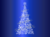 雪の結晶でできた、キラキラ輝くクリスマスツリー（ホワイト）の無料イラスト