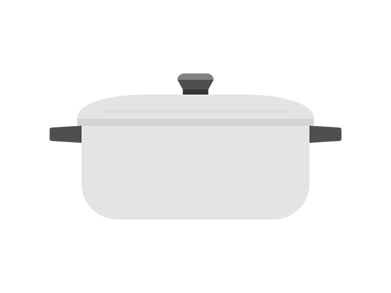 シルバーの調理鍋の透過PNGイラスト
