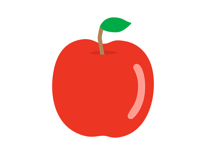 赤いリンゴの透過PNGイラスト
