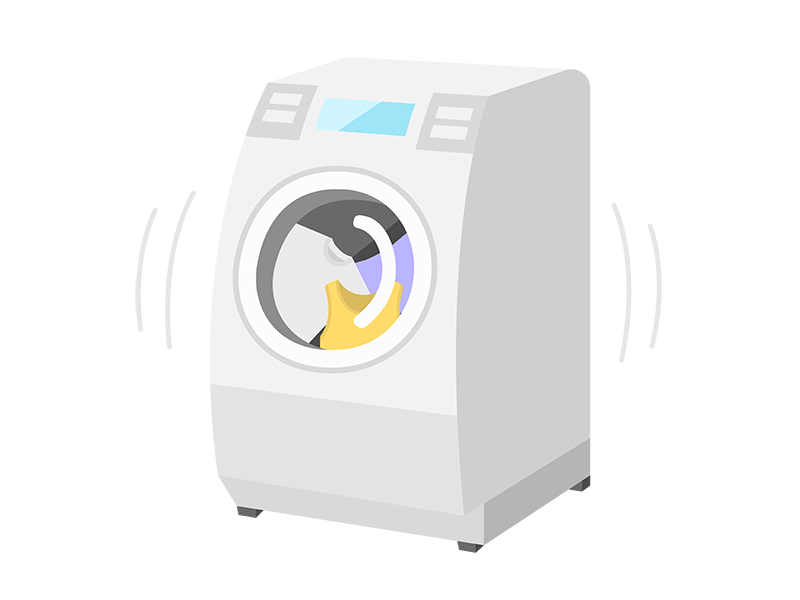 洗濯中のドラム式洗濯機の透過PNGイラスト