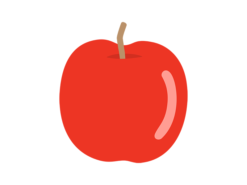赤いりんごの透過PNGイラスト