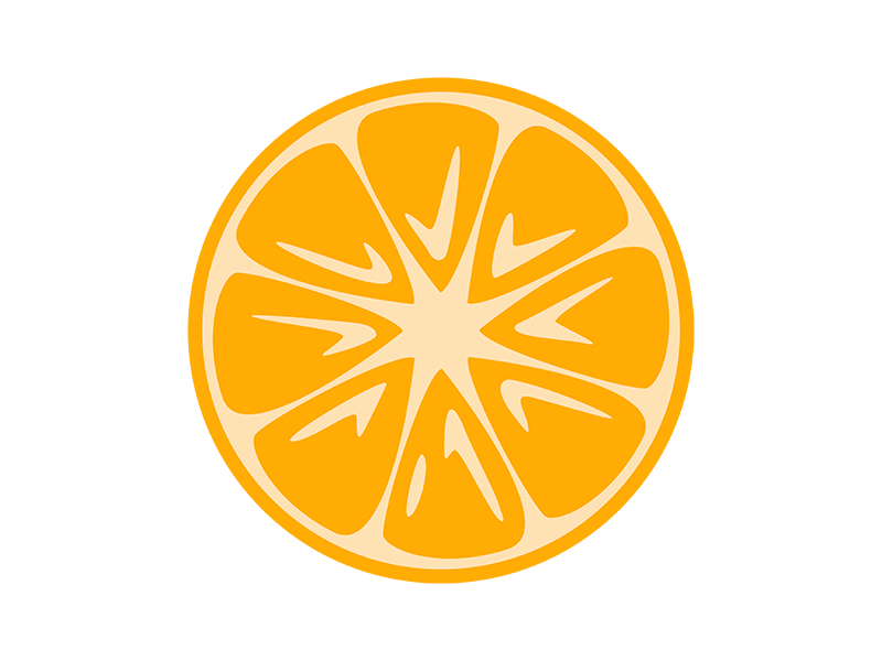オレンジの断面の透過PNGイラスト