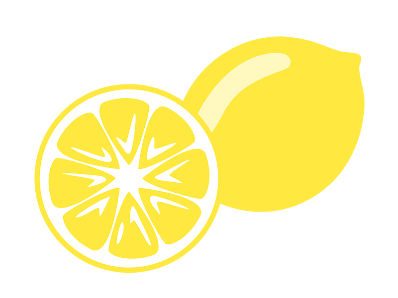 レモンと断面の透過PNGイラスト