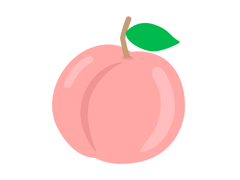 果物の桃の透過PNGイラスト