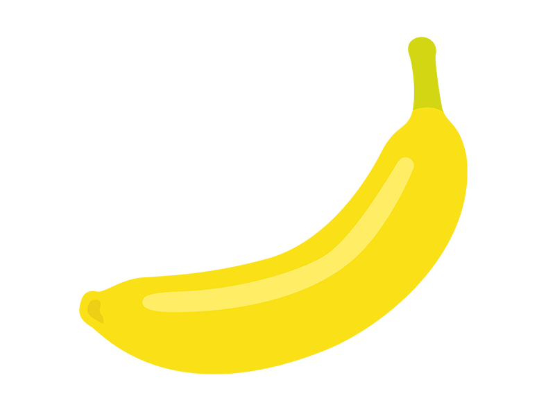 一本のバナナの透過PNGイラスト