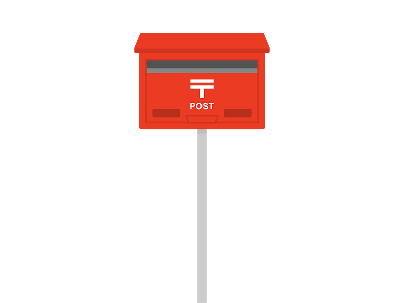 家庭用の、赤色の郵便受けの透過PNGイラスト