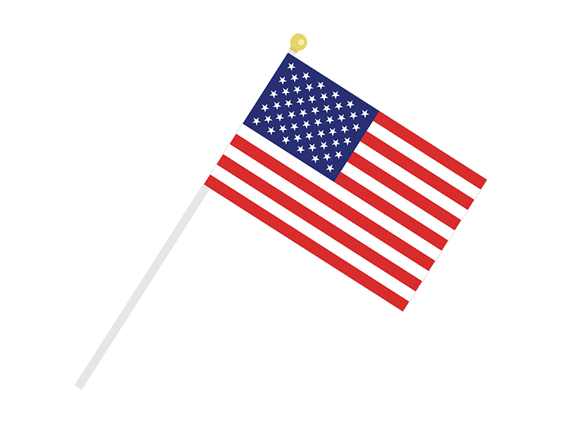 アメリカの星条旗の透過PNGイラスト