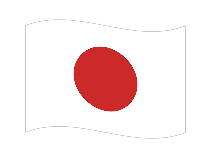 風になびく、日本の国旗の透過PNGイラスト