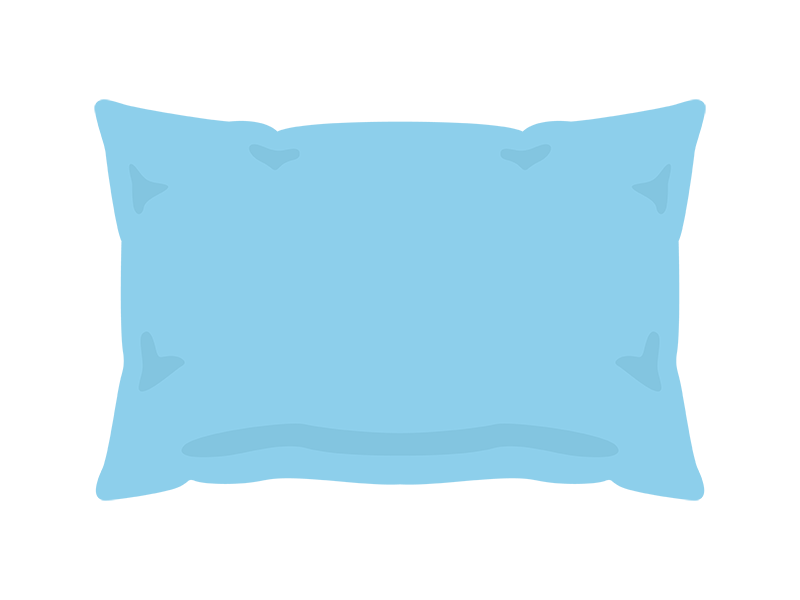 水色の枕の透過PNGイラスト