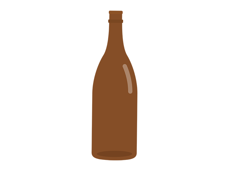 ビールの空き瓶の透過PNGイラスト