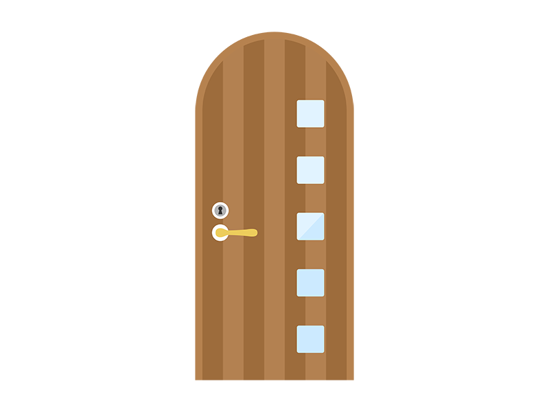 木製の丸いドアの無料イラスト イラストセンター