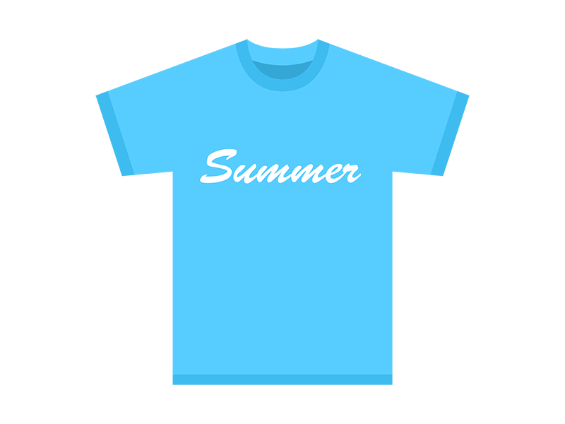 夏用デザインのTシャツの透過PNGイラスト