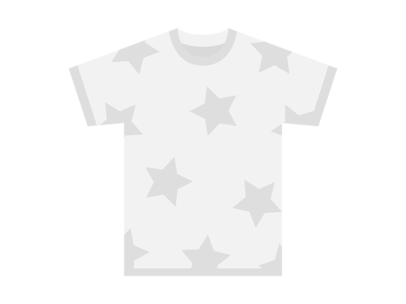 星柄のTシャツの透過PNGイラスト