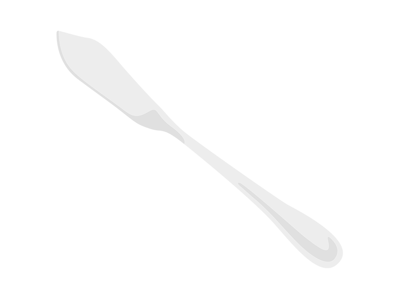 鉄製のバターナイフの透過PNGイラスト