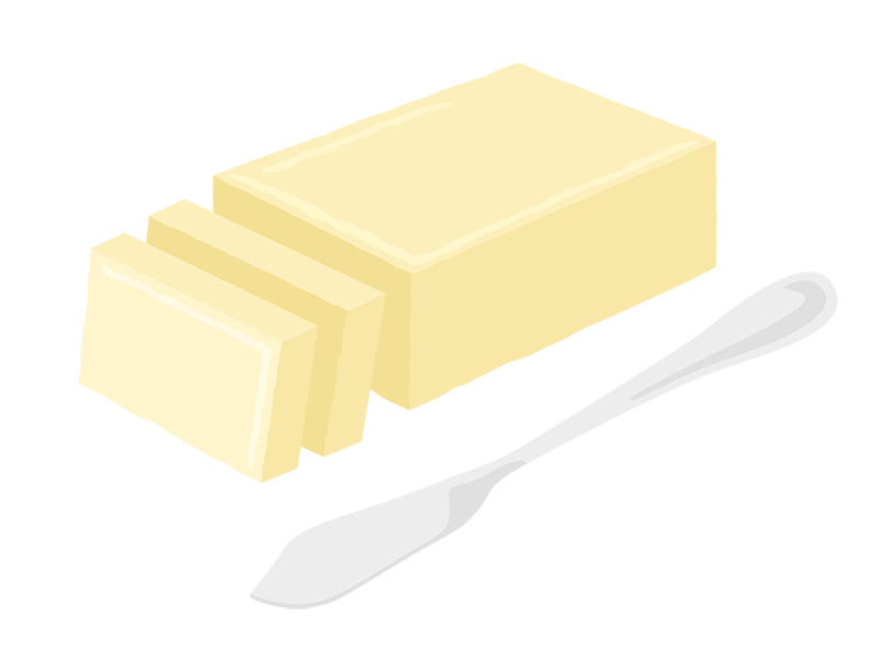 バターとバターナイフの透過PNGイラスト