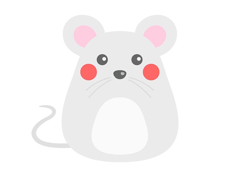 灰色のネズミのキャラクターの無料イラスト イラストセンター