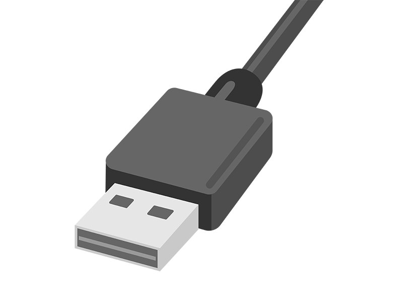 USBケーブルの差込口の透過PNGイラスト