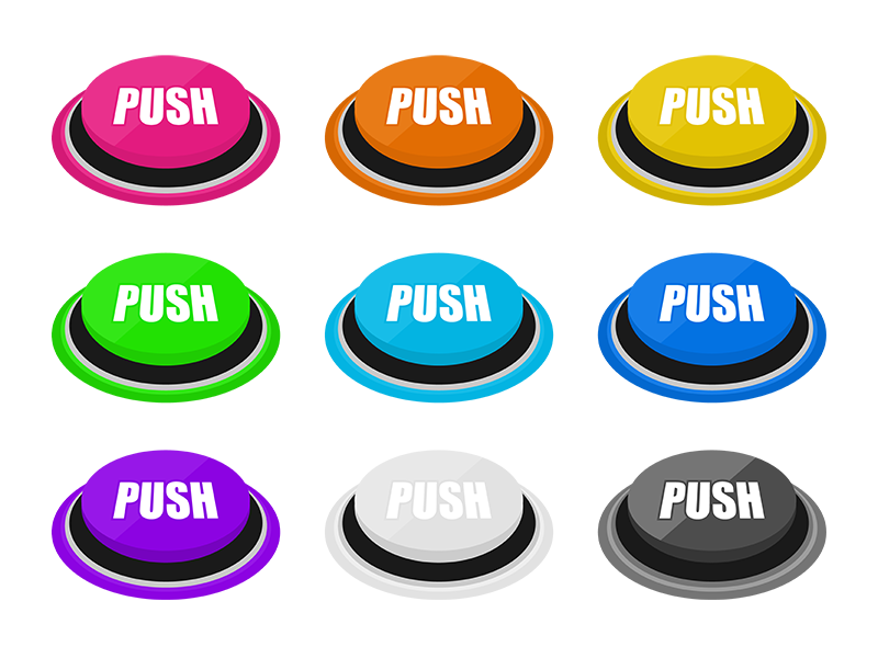 プッシュボタンのカラーバリエーションの透過PNGイラスト