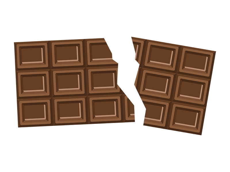 割れた 板チョコレートの無料イラスト イラストセンター